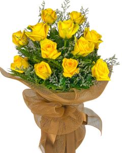 BUQUÊ 12 ROSAS AMARELAS ILANA