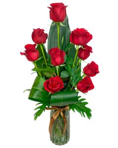 ROSAS COLOMBIANAS EM VASO VIDRO MIRANDA