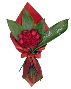 RAMALHETE 12 ROSAS VERMELHAS "LOVE YOU"